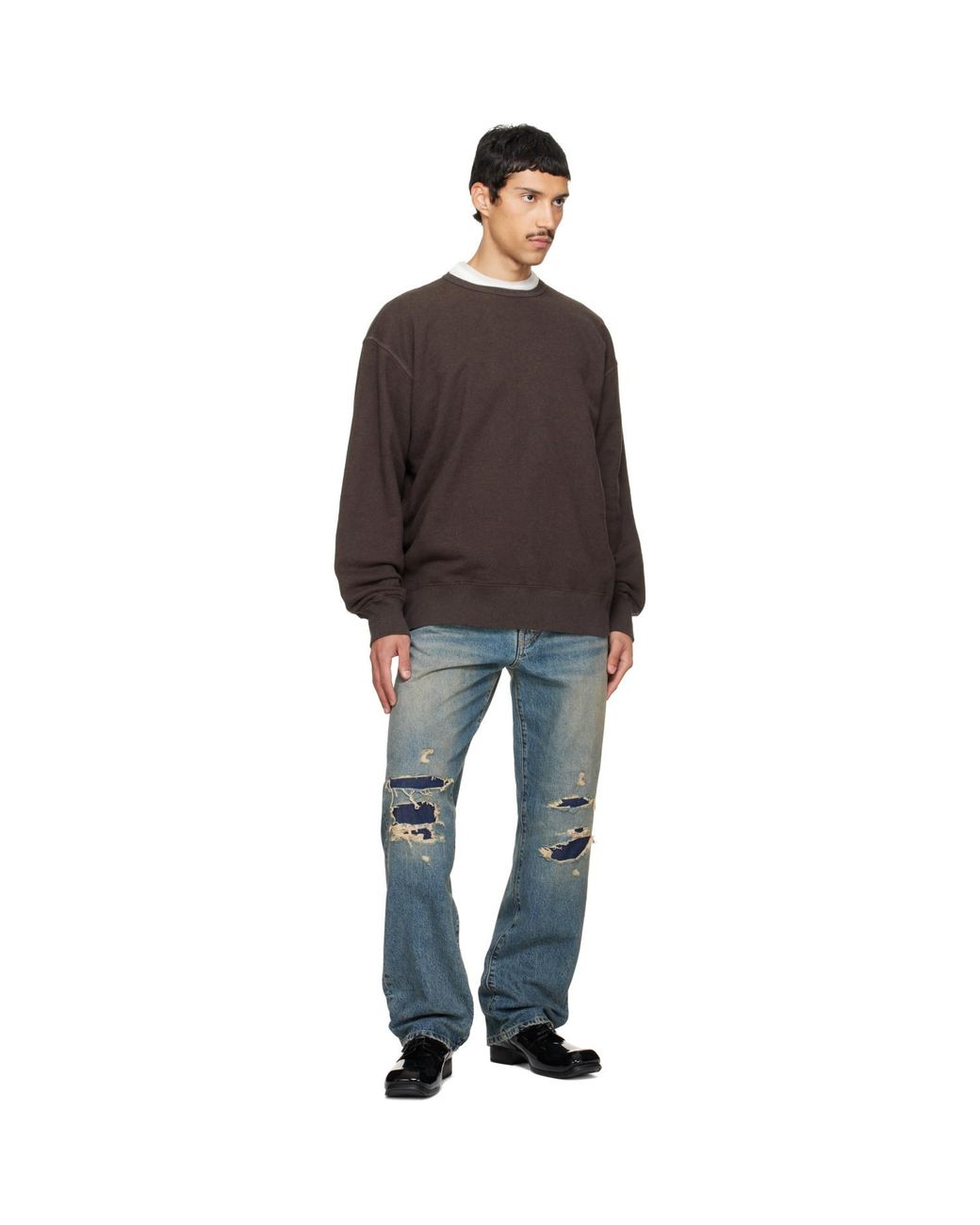 Maison Margiela Blue Distressed Denim Jeans for men