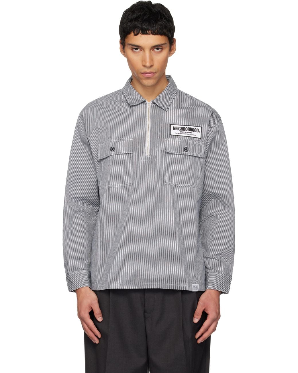 Neighborhood Classic Work Pullover Ls Shirt in Grey for Men | Lyst UK