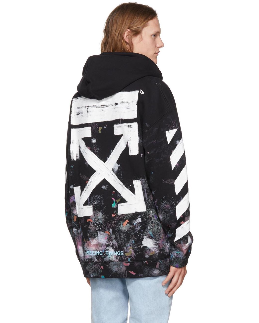 Off-White c/o Virgil Abloh Cotton Diagonal Galaxy Brushed Sweatshirt in  Black for Men | Lyst