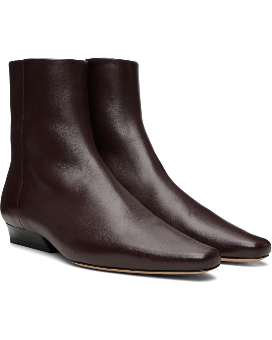 Staud Brown Wally Flat Ankle Boots