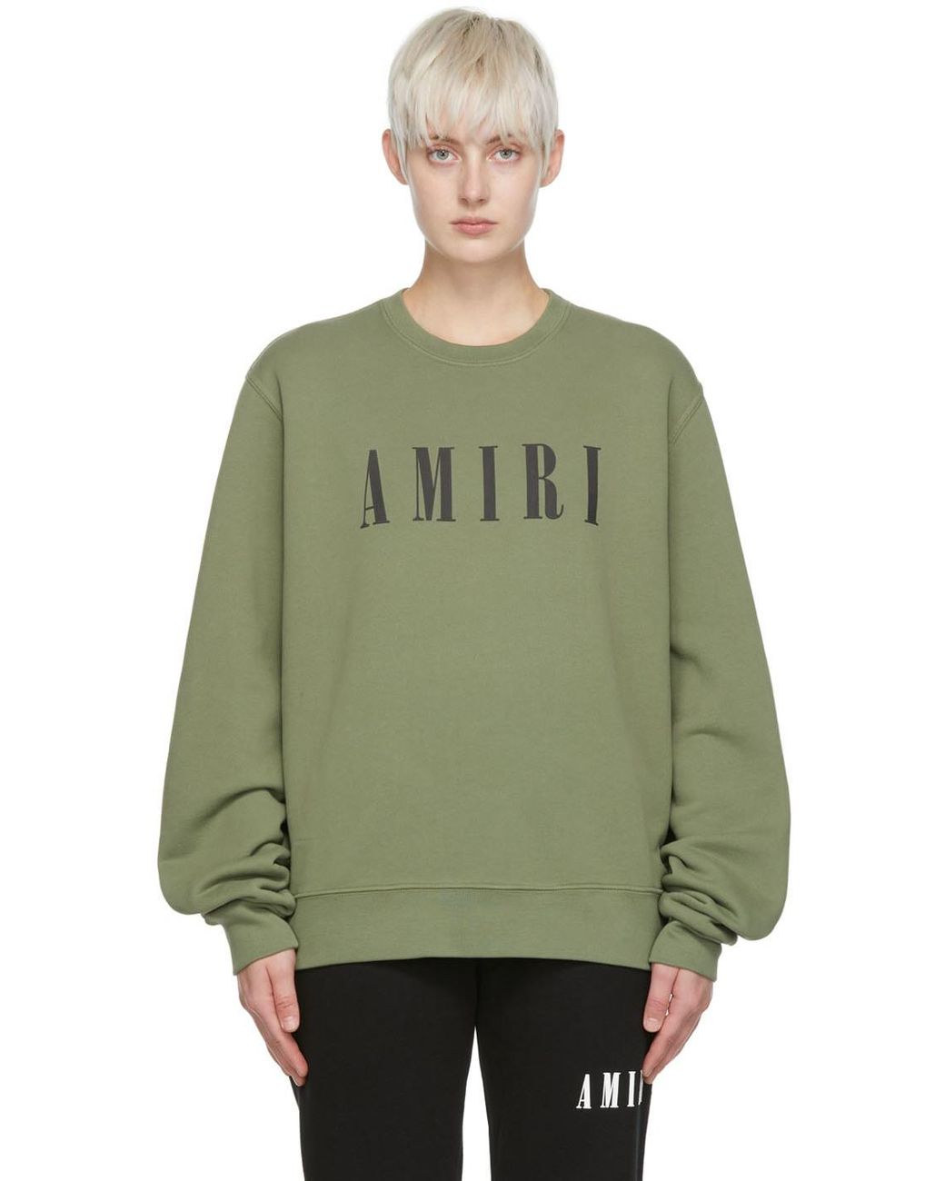 Amiri Cotton Sweatshirt in Green | Lyst