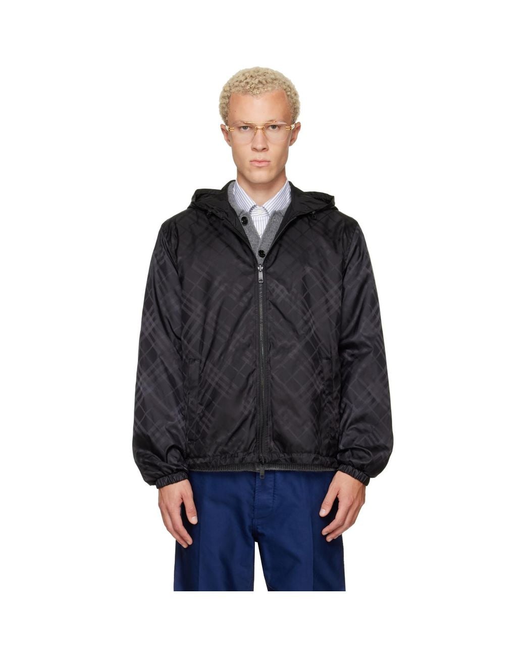 Burberry Black Check Reversible Jacket for men