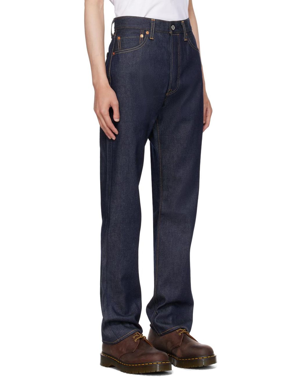 Navy blue cheap levi jeans