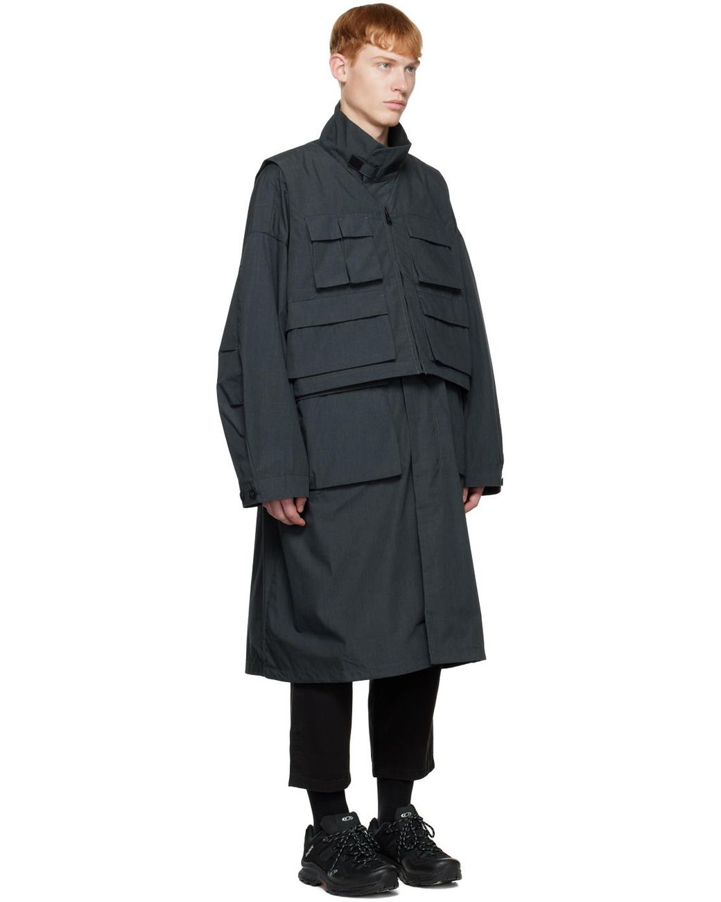 Gramicci Gray F/ce Edition Layered Coat in Black for Men | Lyst