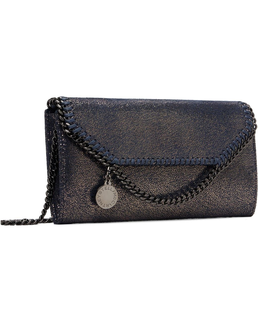 Stella McCartney Black Falabella Continental Wallet On Chain Bag