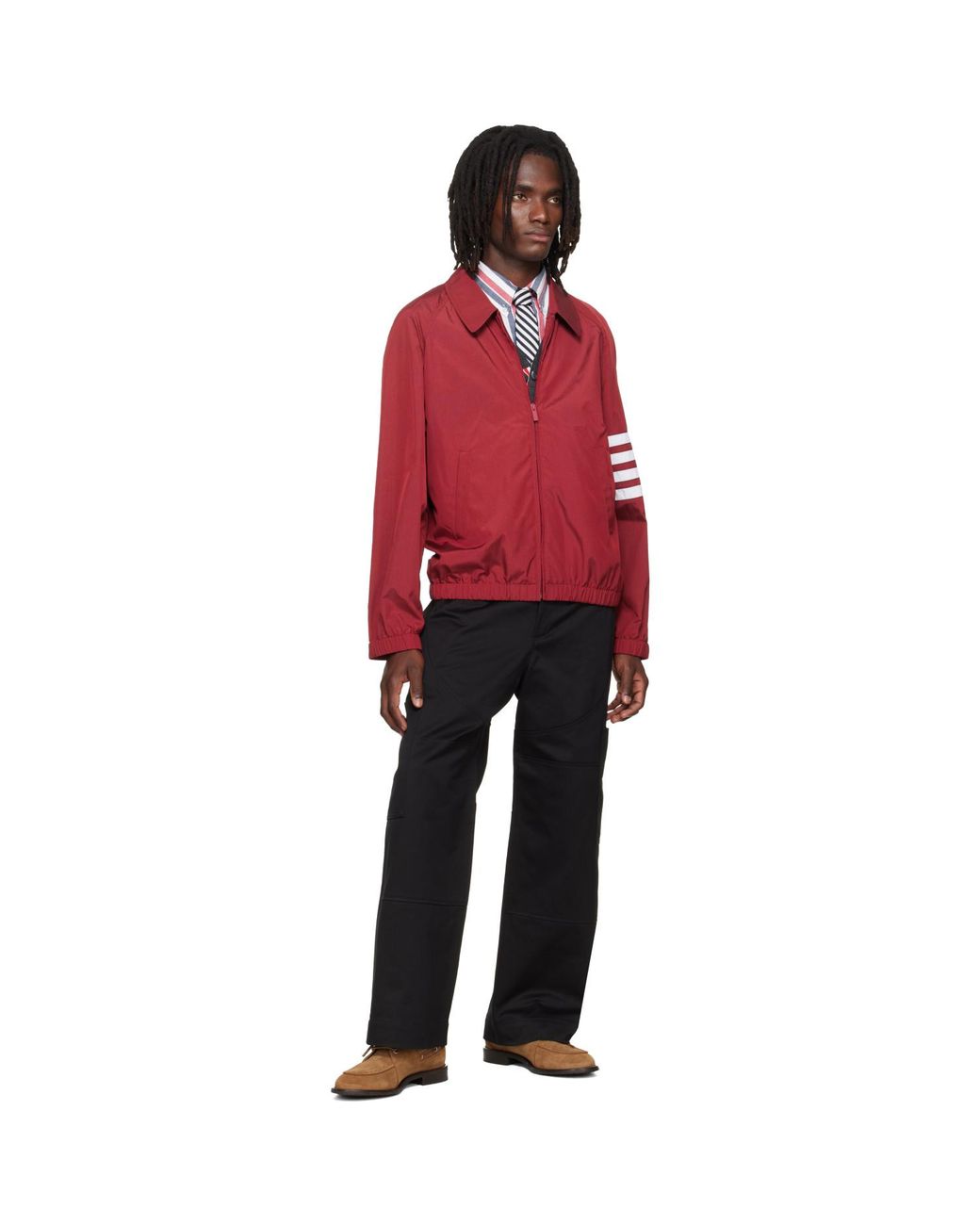 Thom Browne Red Ripstop Raglan Coach Jacket for men