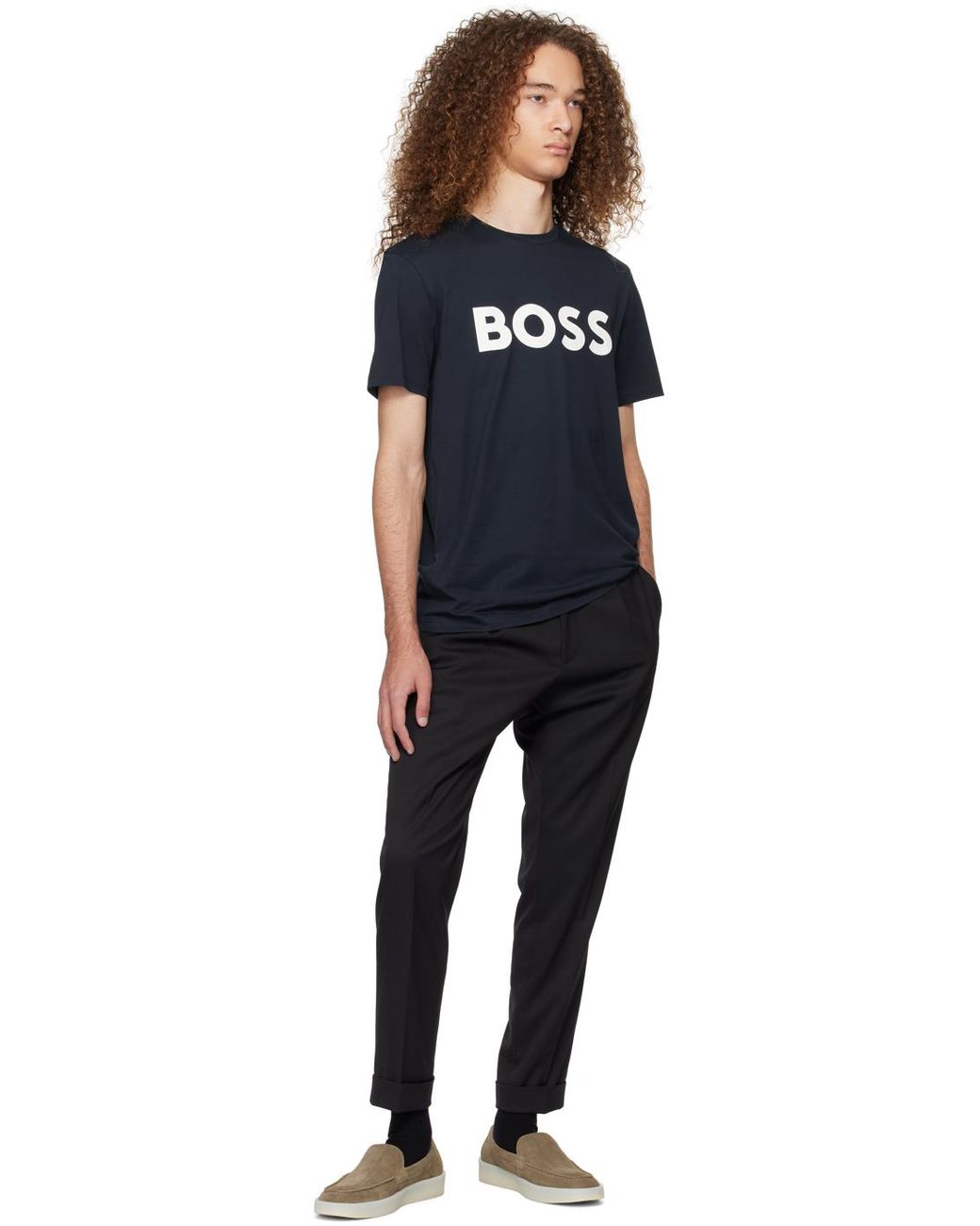 Navy boss t clearance shirt