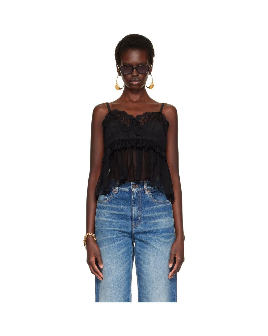 Chloé Blue Thin Strap Lingerie Top