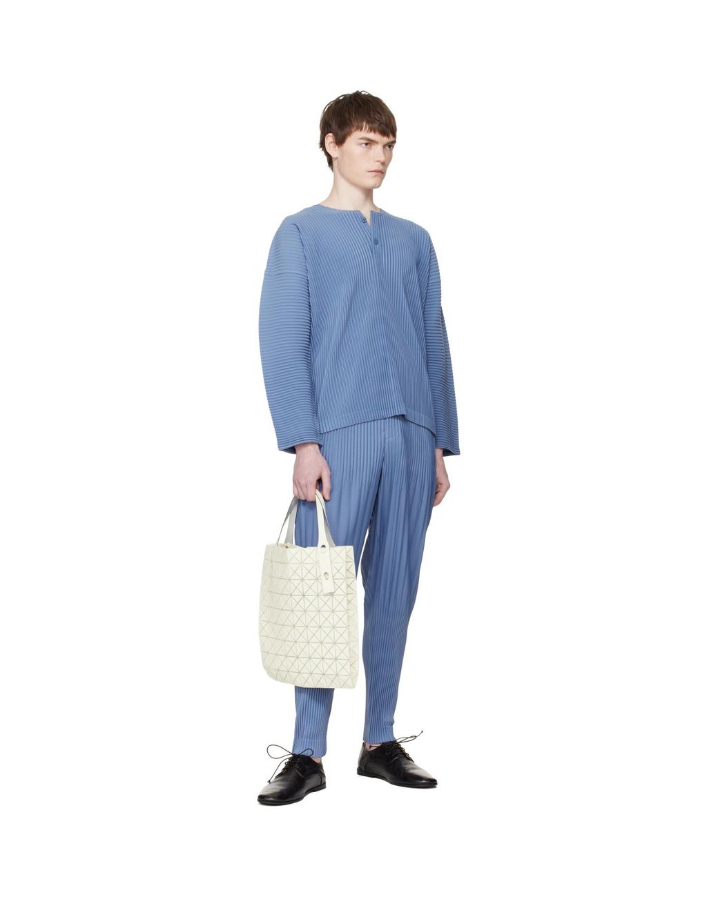 Homme Plissé Issey Miyake Blue Monthly Colors February Henley for men