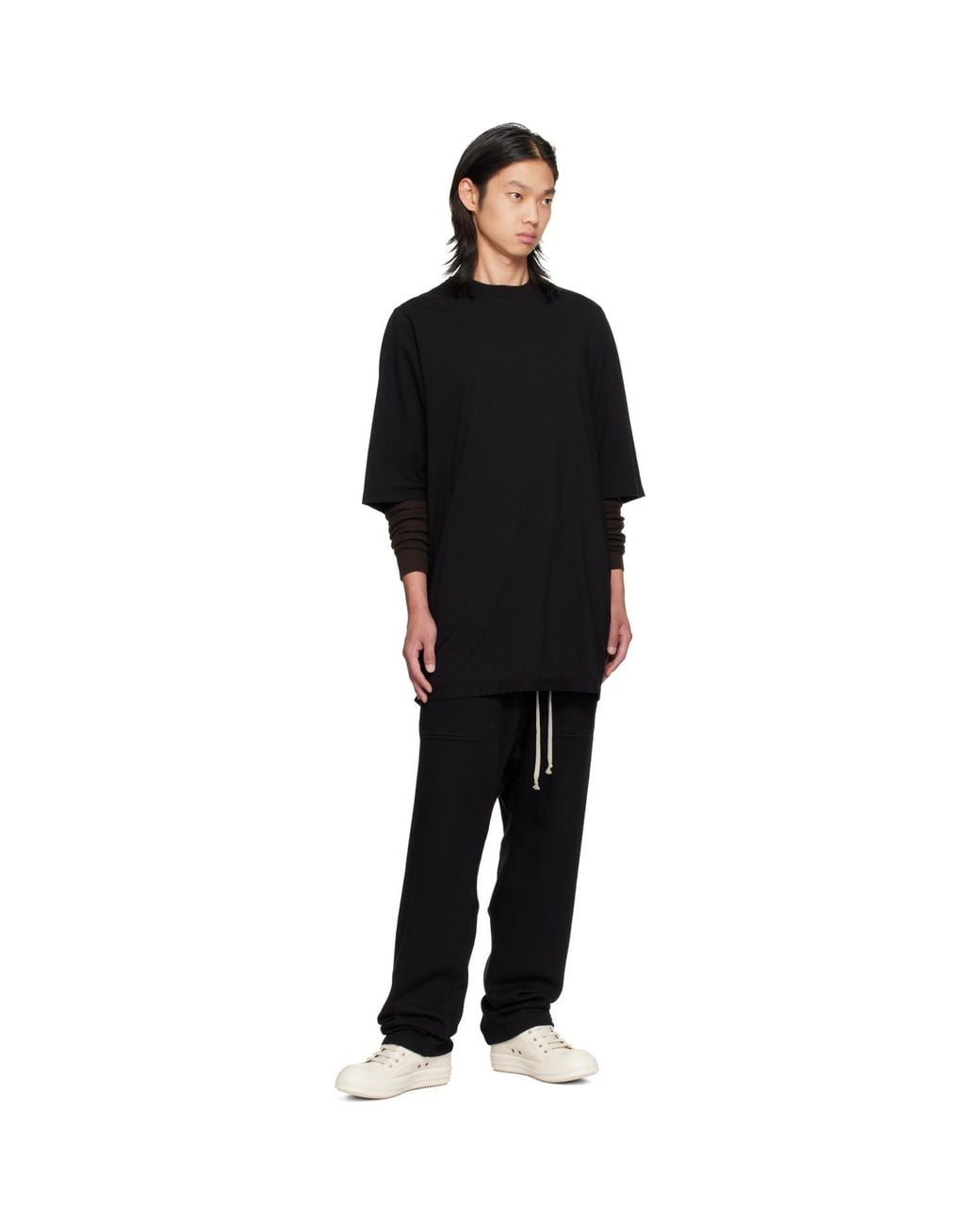 Rick Owens Black Tower Classic Drawstring Cargo Pants for men