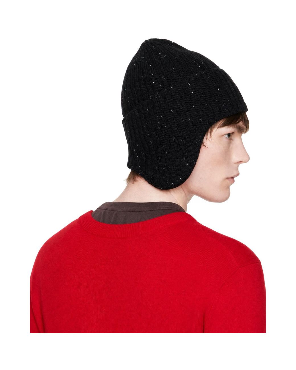 SAGE NATION Red Flap Beanie for men