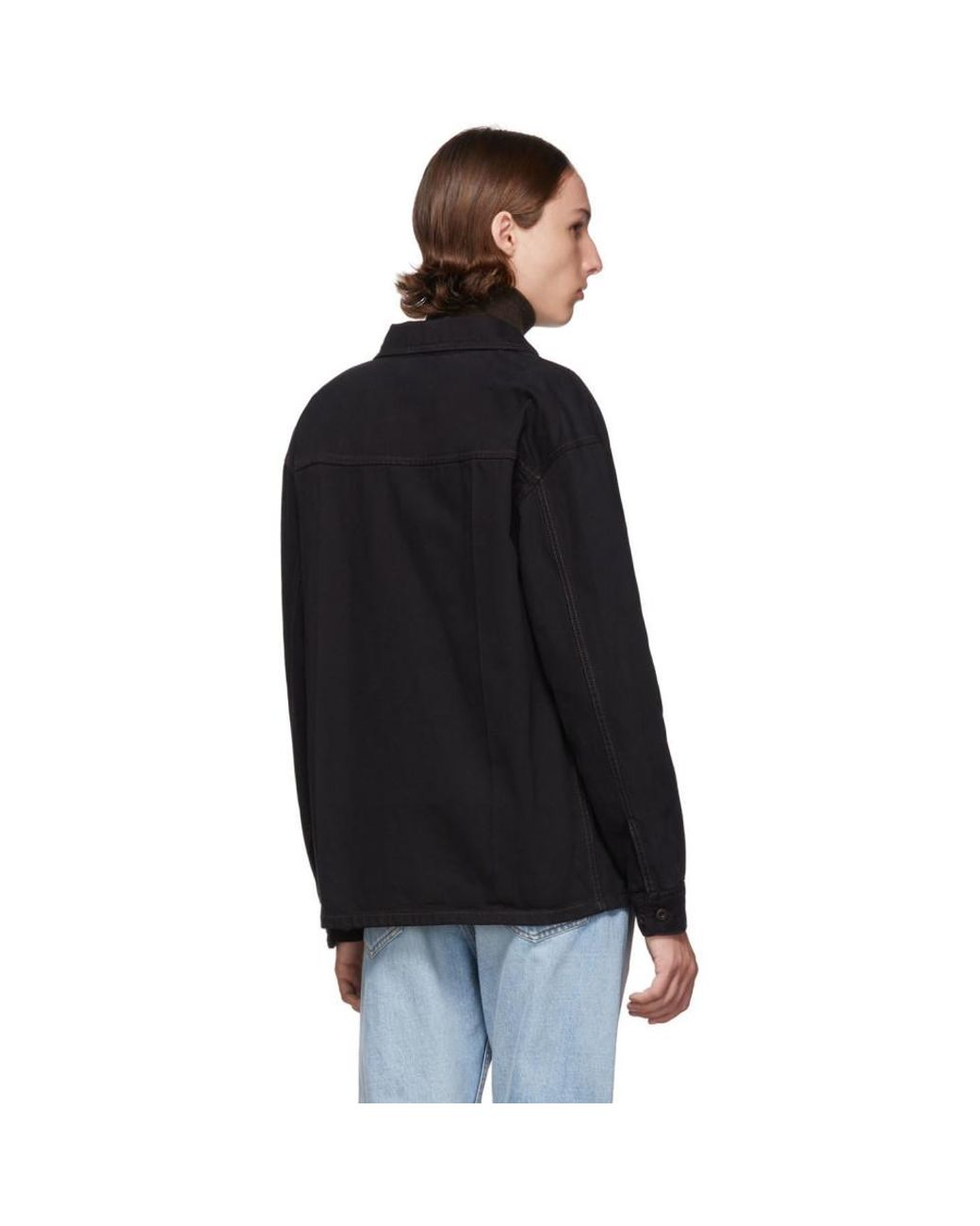 Lemaire Black Denim Overshirt Jacket for Men | Lyst Canada