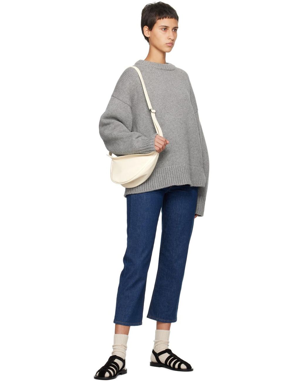THE ROW オフホワイト スモール Slouchy Banana バッグ The Row Off-white Small Slouchy Banana Bag in Black | Lyst