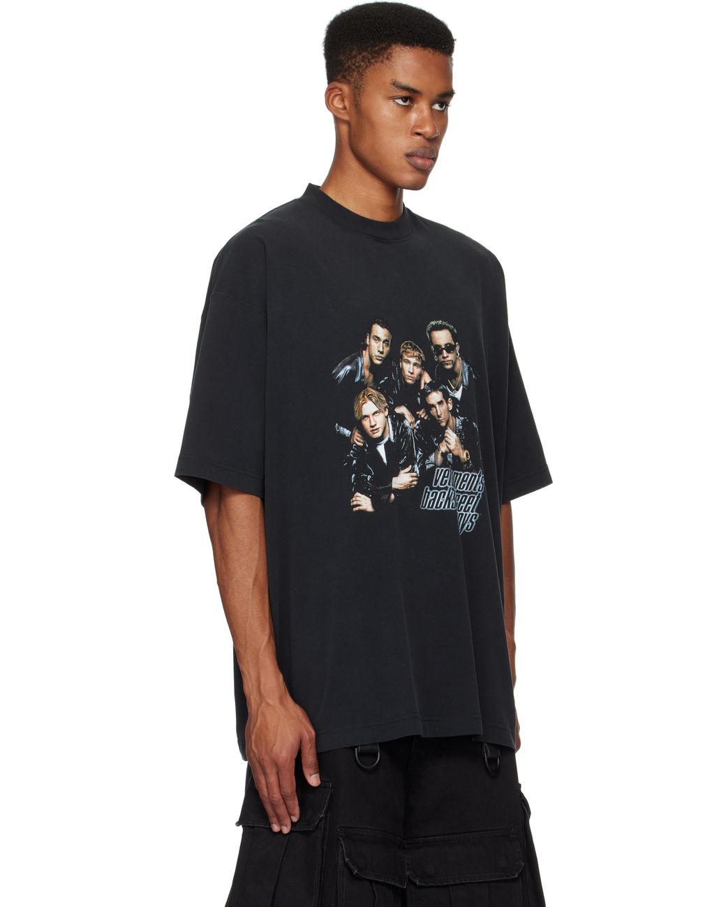 メンズ Vetements ブラック Backstreet Boys オーバーサイズ T
