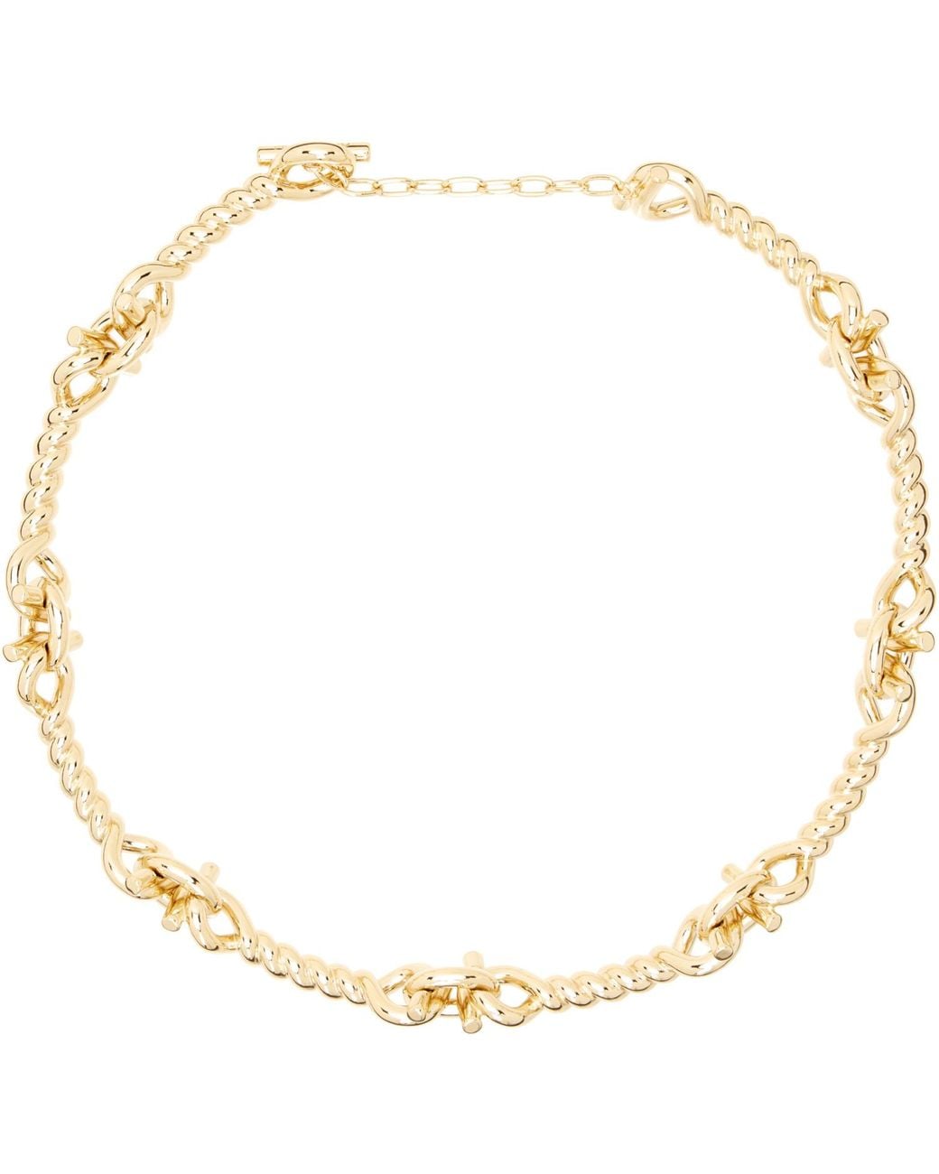 Ferragamo Metallic Twisted Chain Gancini Necklace