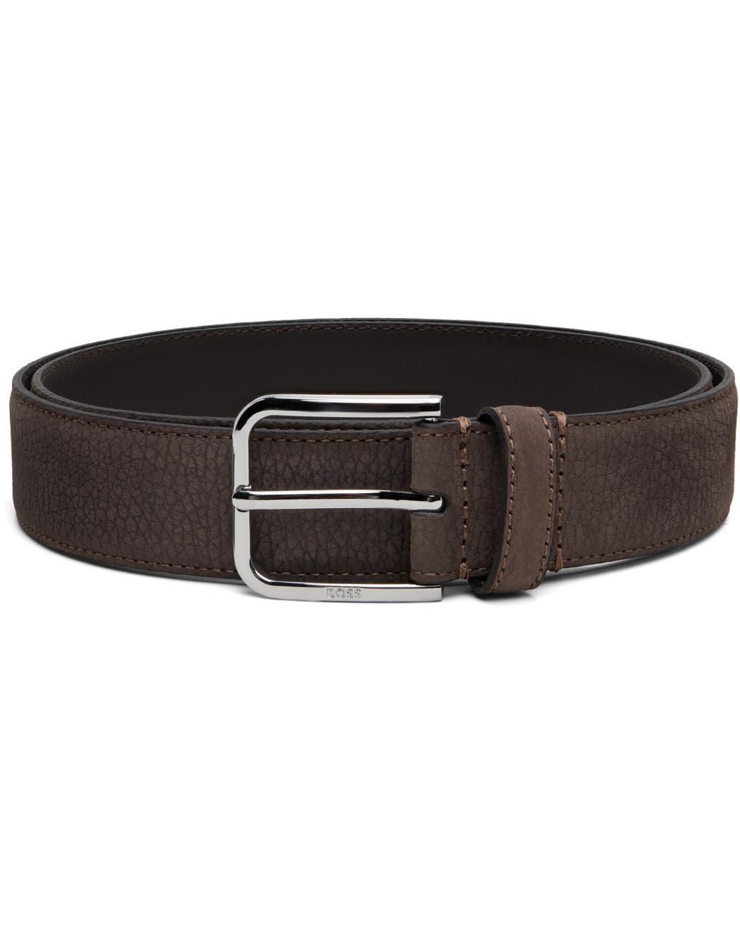 Boss Black Pin-Buckle Nubuck Belt for men
