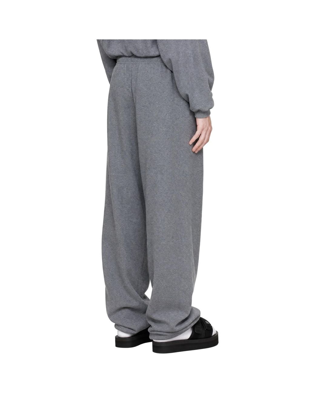 Alexander Wang Gray Logo Print Mid-Rise Oversized Sweatpants for men