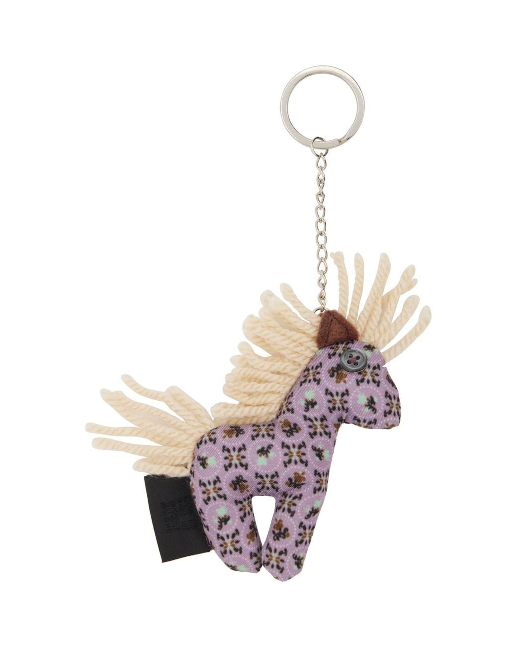 Anna Sui White Graphic Keychain