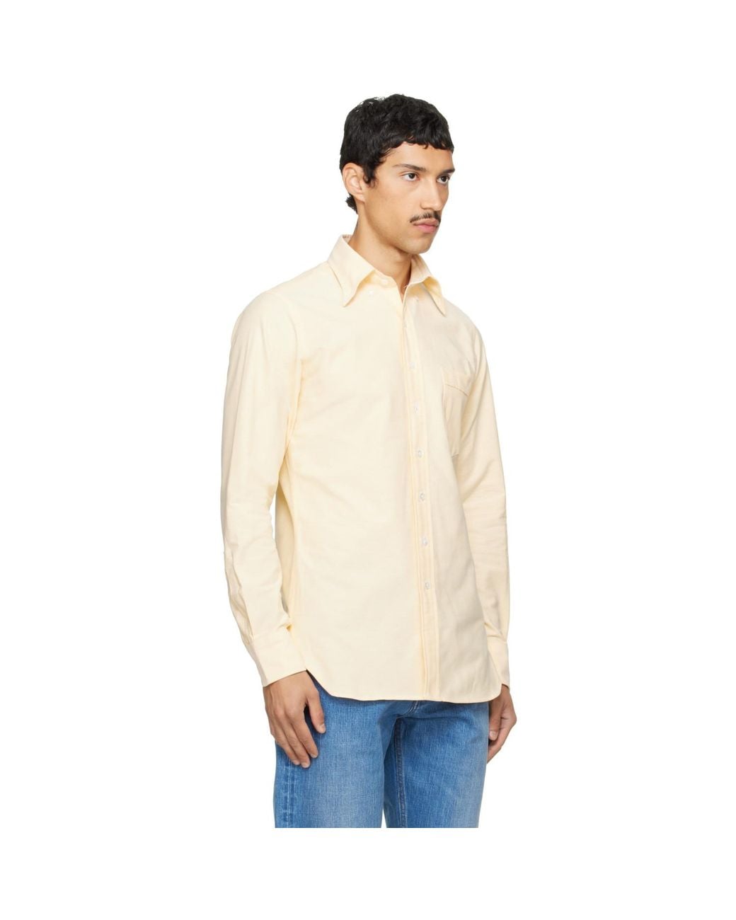 Drake's Natural Cotton Oxford Cloth Button-Down Shirt for men
