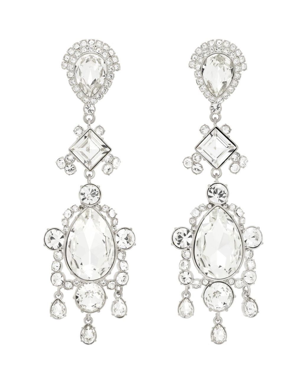 Balmain Metallic Brasscrystal Pendant Earrings