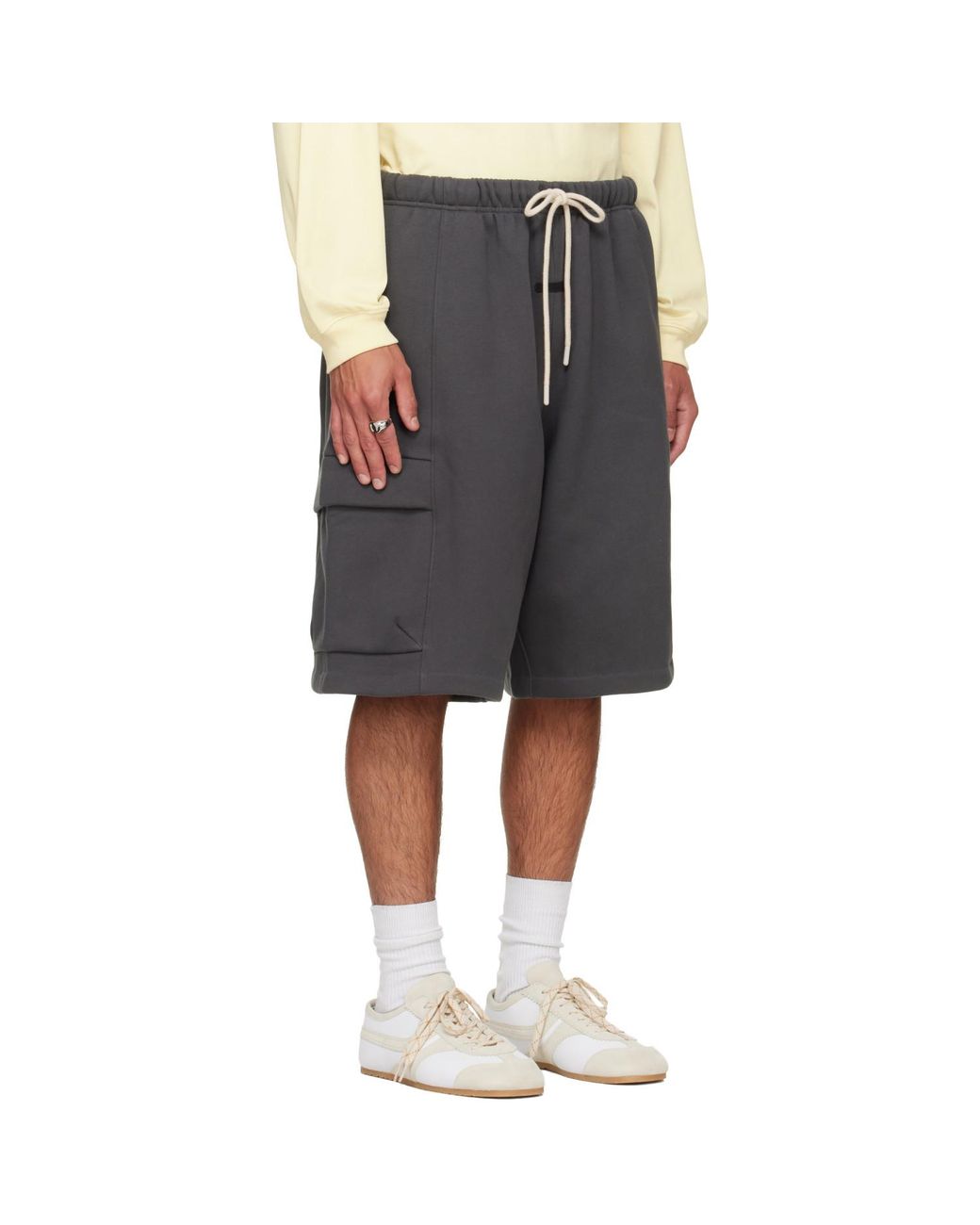 Fear Of God Gray Cargo Basketball Shorts for men