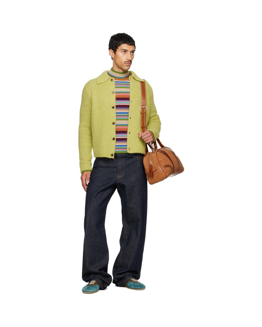 Dries Van Noten Metallic Alpaca Cardigan for men