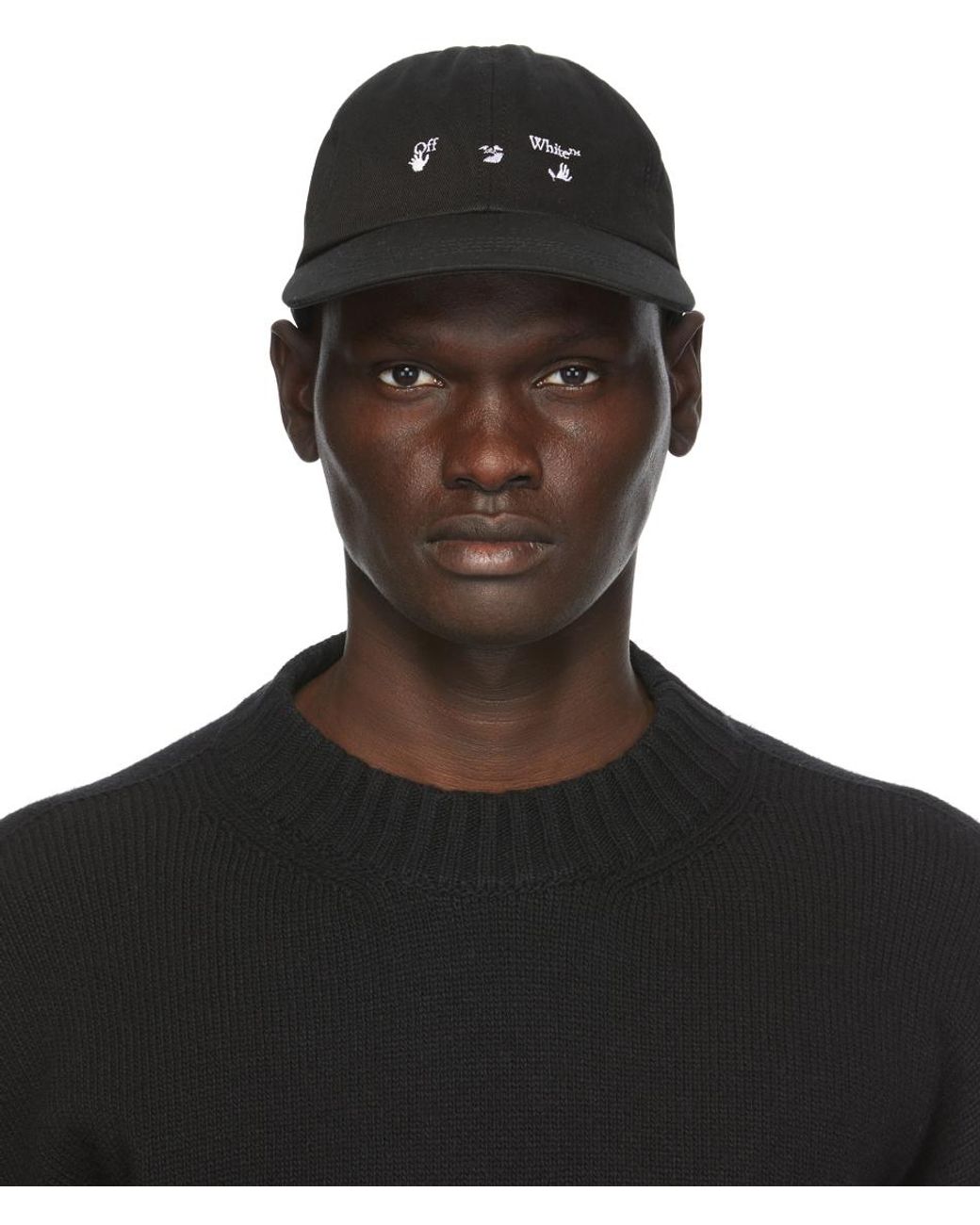 Off-White c/o Virgil Abloh Off- New Logo Ripped Baseball Cap in Black ...