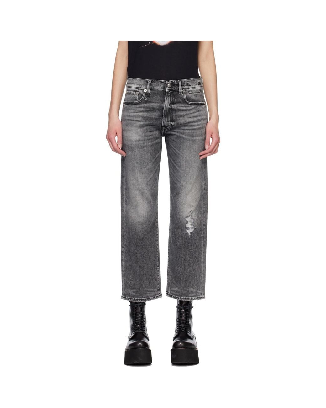R13 Black Boyfriend Jeans