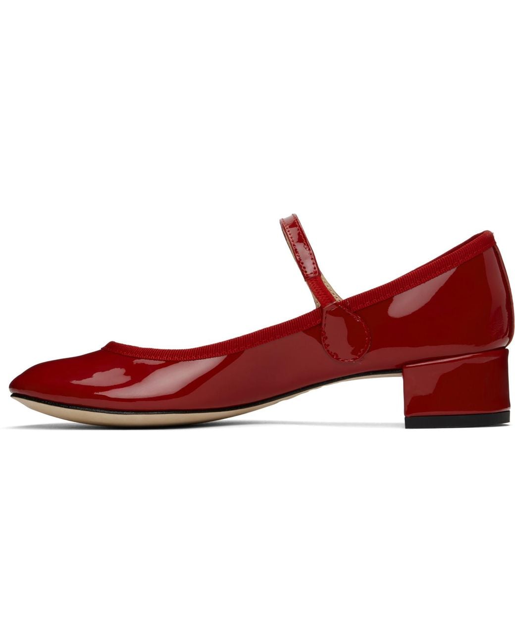 Repetto Red Rose Mary Jane Heels