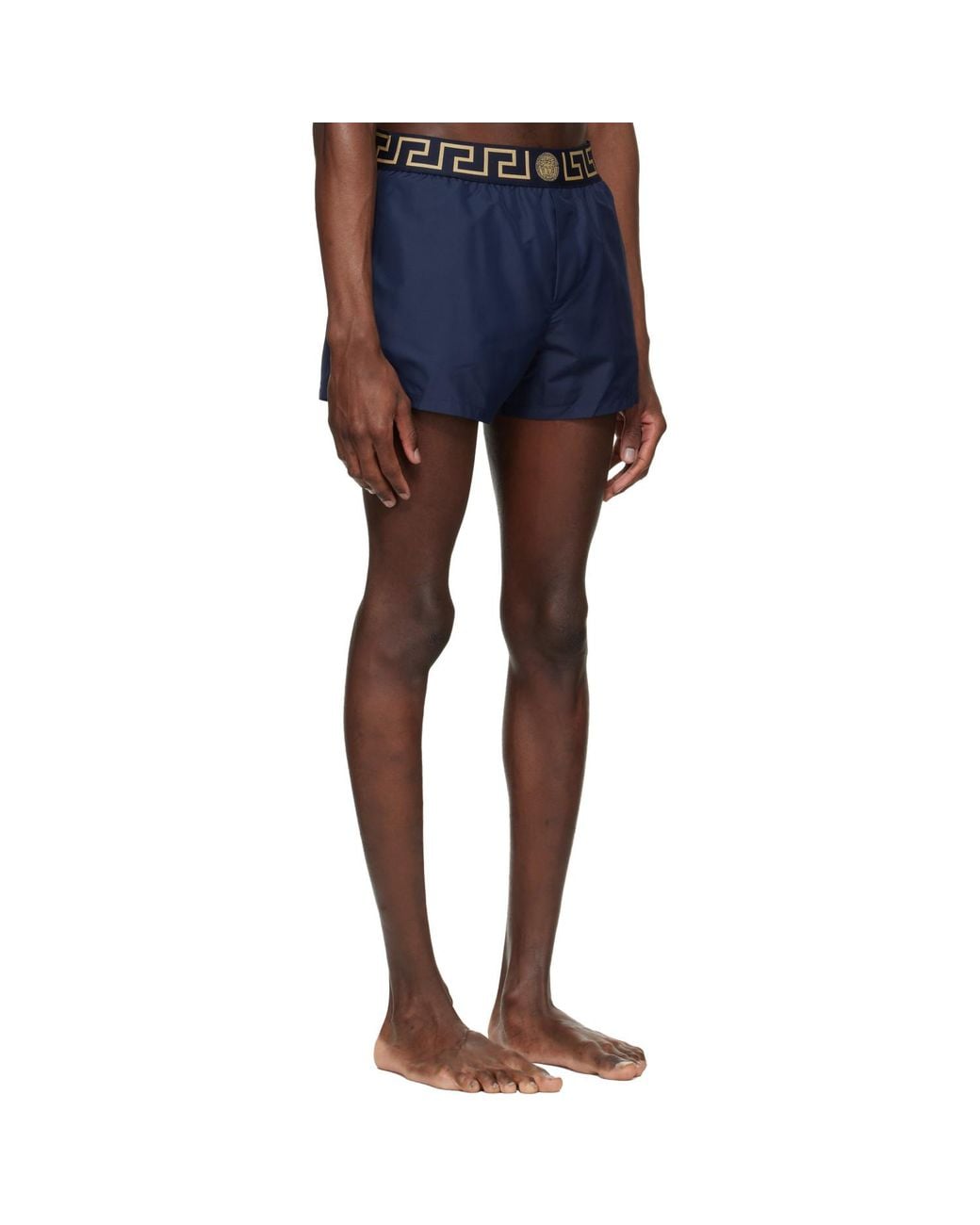 Versace Blue Greca Swim Shorts for men