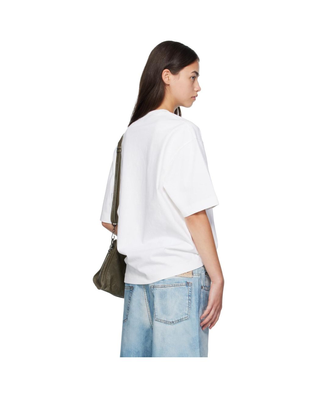 Acne White Stamp Logo T-Shirt
