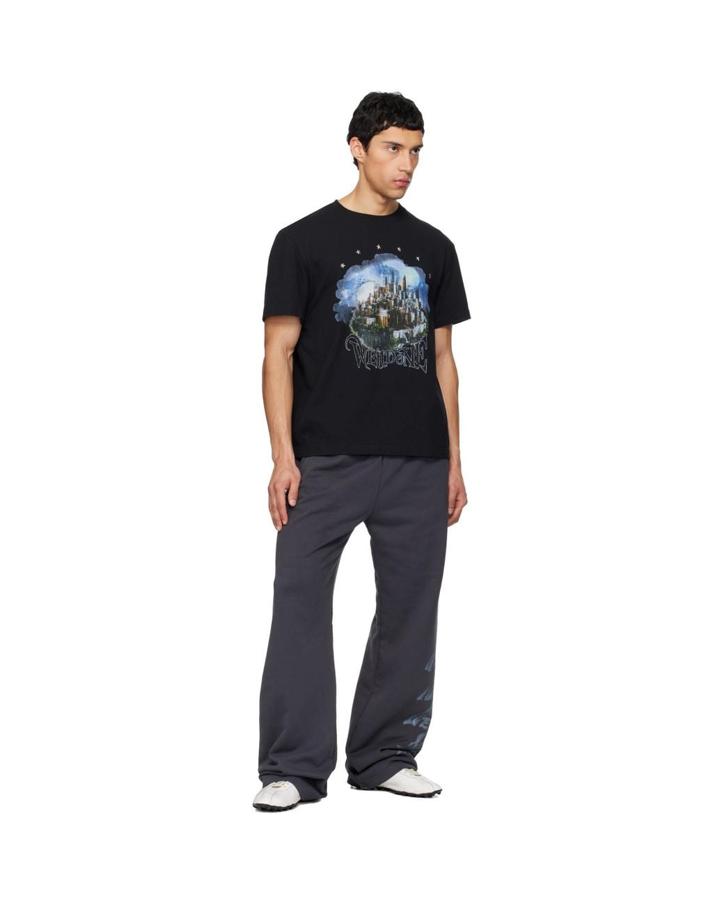 we11done Blue Multi-Logo Sweatpants for men