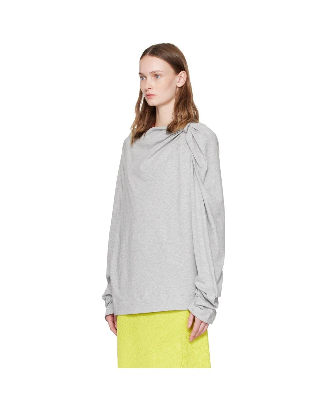 Dries Van Noten Gray Cotton Jersey T-Shirt