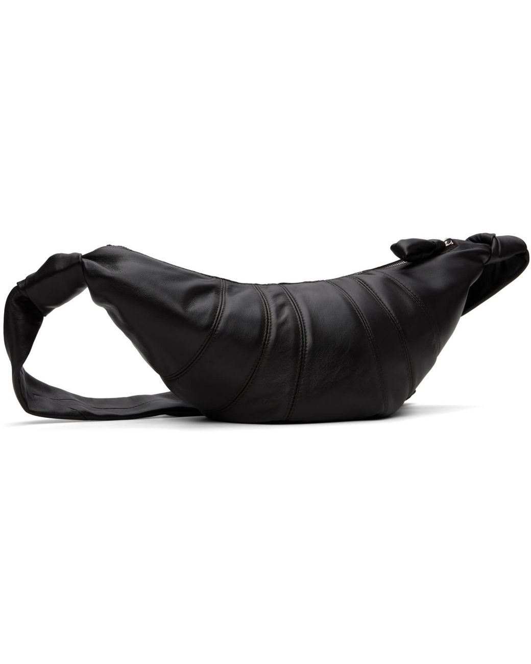 Lemaire Black Medium Croissant Leather Bag for men