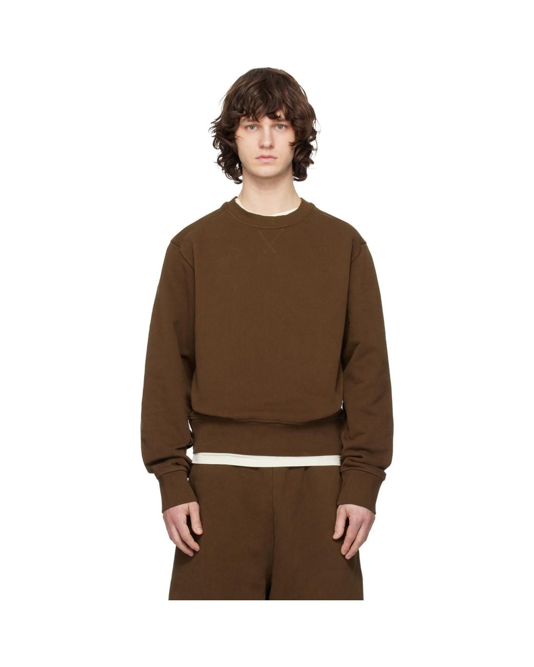 Entire studios Brown Pod Crew Sweatshirt for men