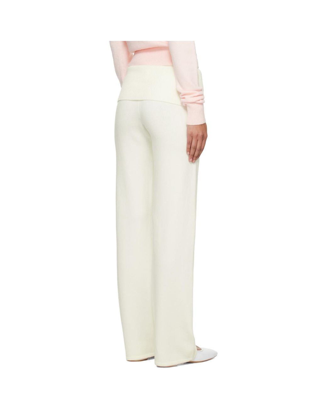 Skims White Off- 'Sweater Knits' Foldover Lounge Pants