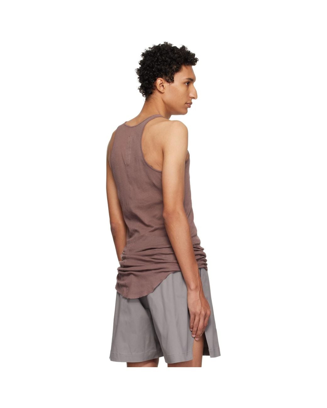 Rick Owens Brown Tower Basic Rib Tank Top for men