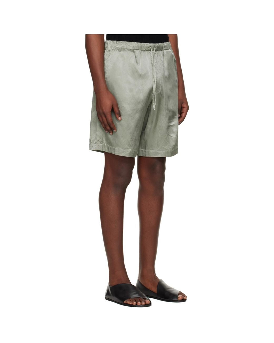 Dries Van Noten Green Viscose Cotton Shorts for men