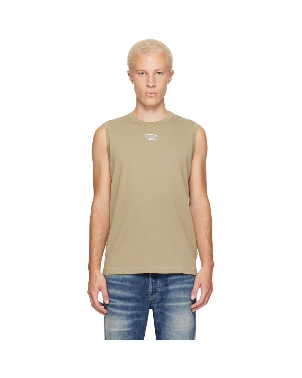 DIESEL Green Khaki T-Bisco-Iod Tank Top for men