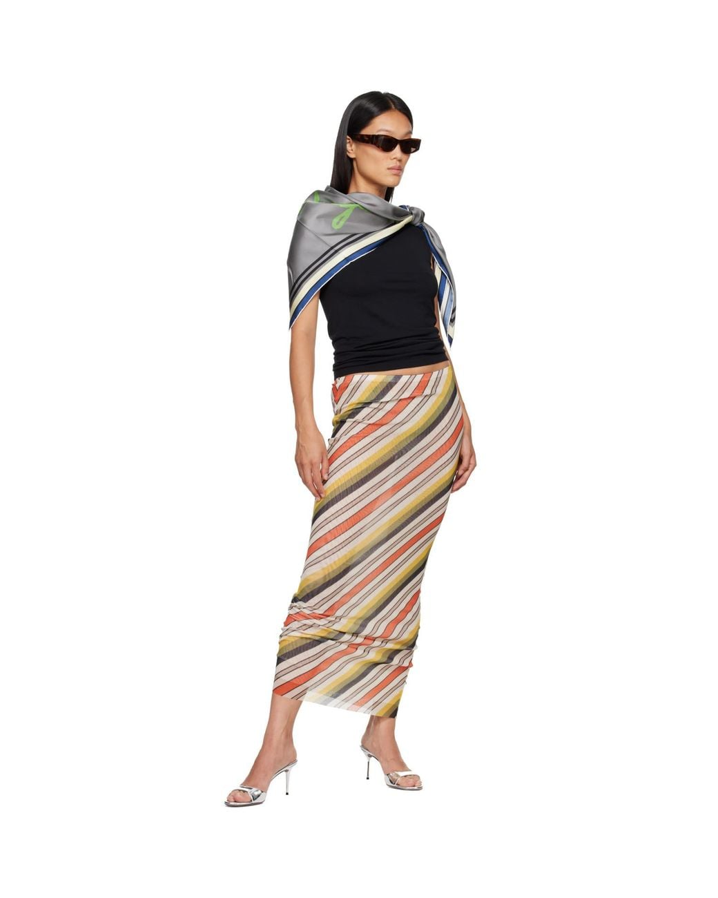 Mugler Green 'Thierry Signature Scarf