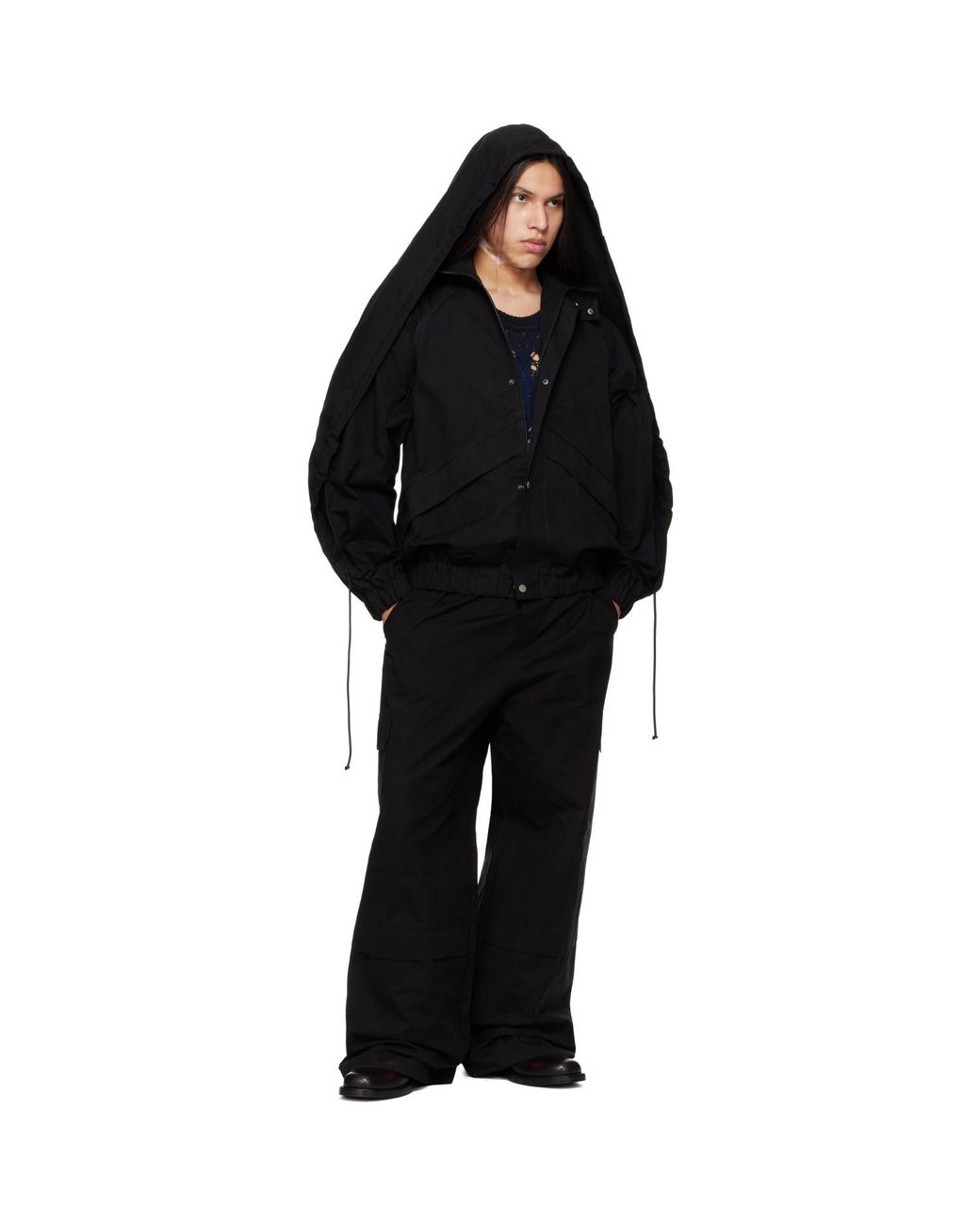 Egonlab Black Back Fold Track Jacket for men