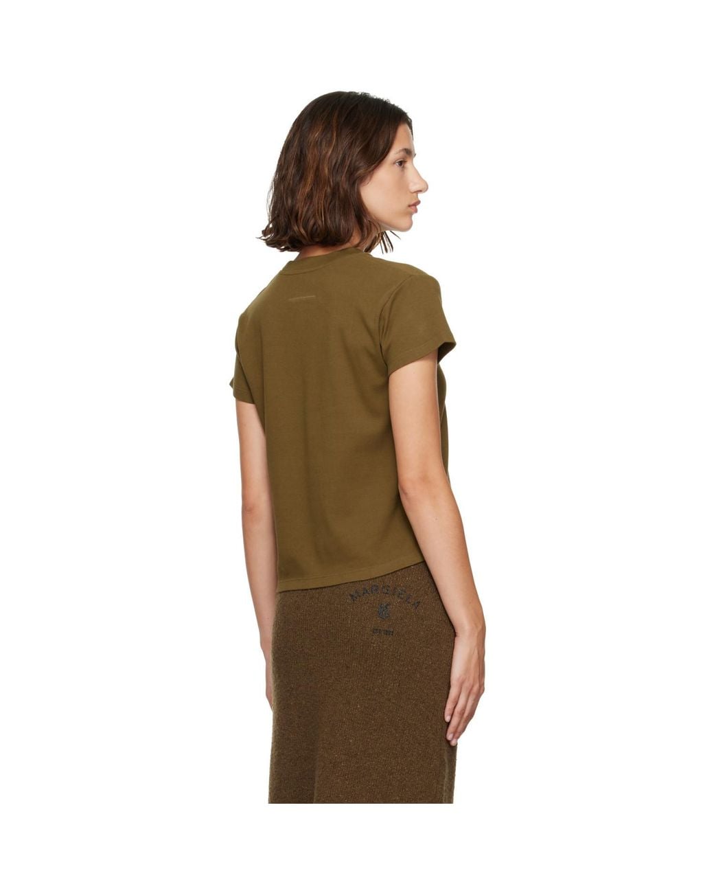 MM6 by Maison Margiela Green Khaki Horse Logo T-Shirt