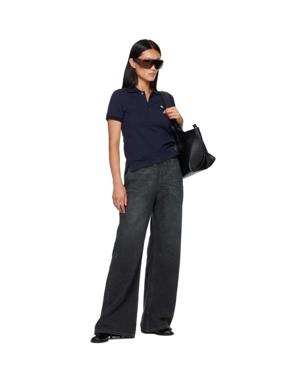 MM6 by Maison Margiela Blue Cotton Polo