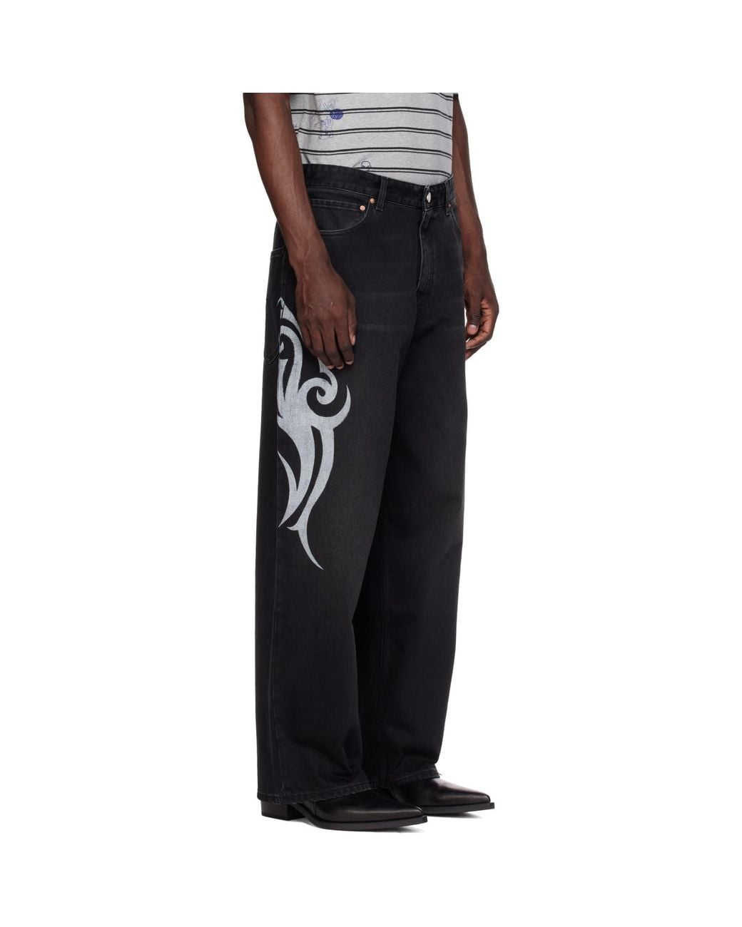 Vetements Black Graffiti Baggy Jeans for men