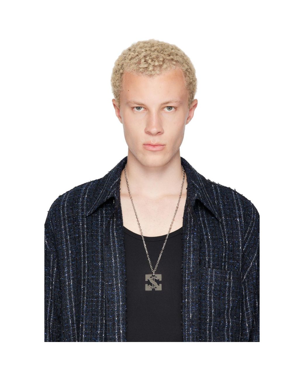 Off-White c/o Virgil Abloh Black Bling Dollar Chain Necklace for men