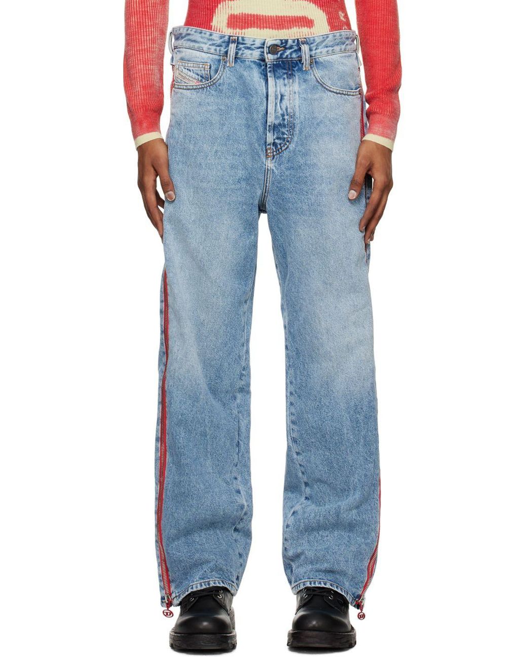 DIESEL Men's Blue D-rise Straight Jeans