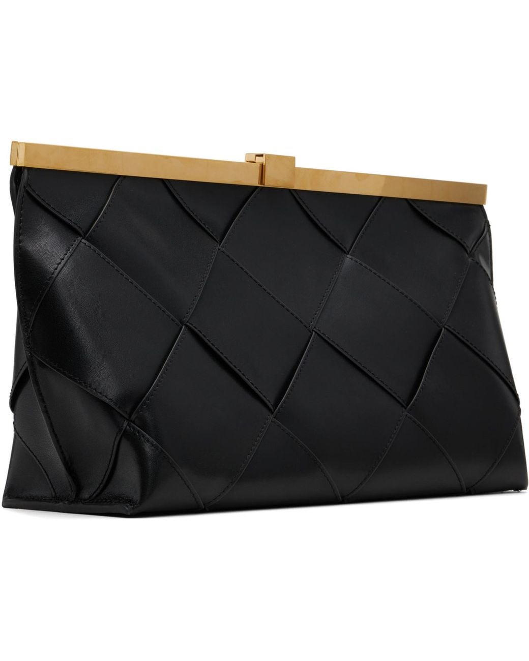 Anine Bing Black Anine Braided Leather Clutch