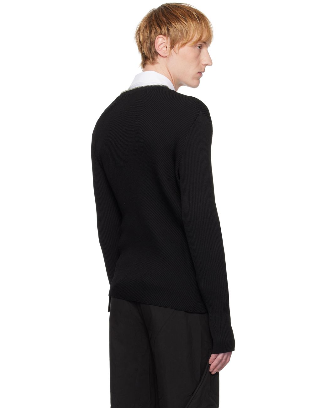 トップス HELIOT EMIL TIED ZIP KNIT M HELIOT EMIL Black Tied Zip Knit Sweater Heliot Emil