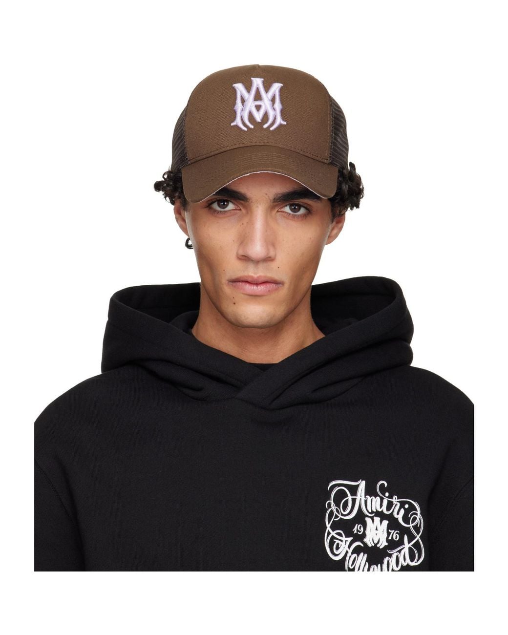 Amiri Black Ma Trucker Cap for men