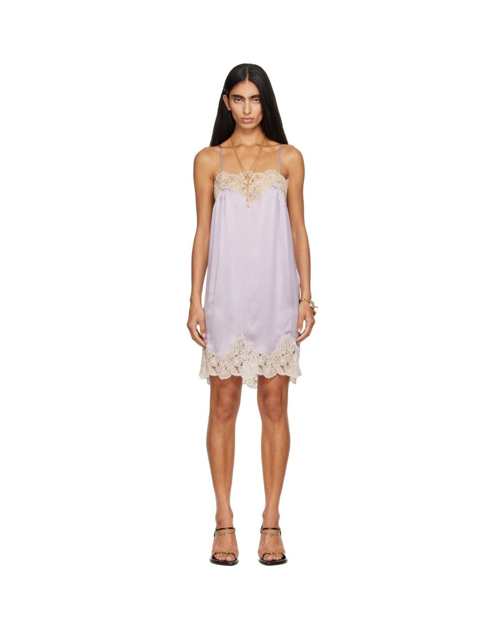 Chloé Purple Thin-Strap Minidress